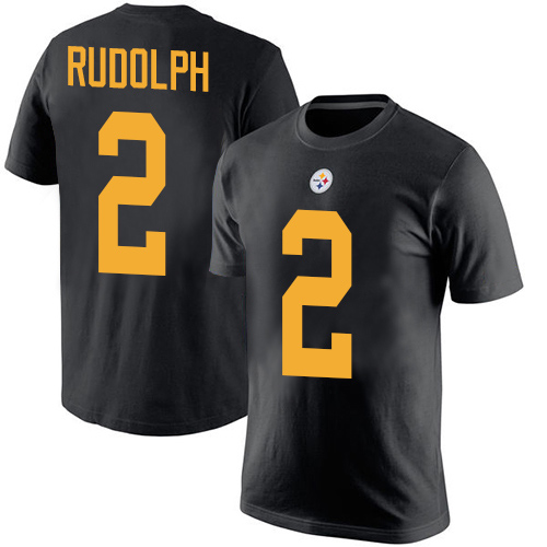 Men Pittsburgh Steelers Football #2 Black Mason Rudolph Rush Pride Name and Number Nike NFL T Shirt